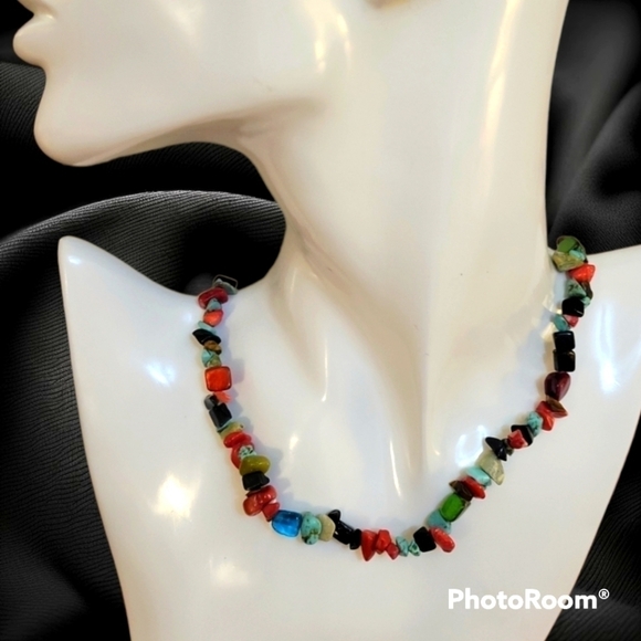 3/$30 HANDMADE Rainbow Beggar Chip Beaded Hippie Western Necklace - Picture 1 of 5